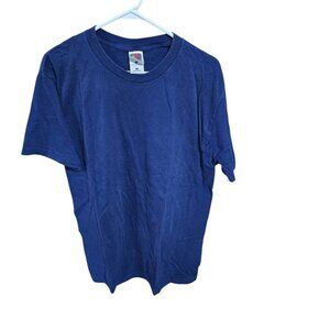 Fruit Of The Loom Solid Navy Heavy Duty T-Shirt Men's Size Large